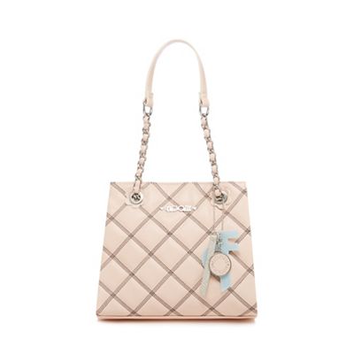 Pink quilted chain handle grab bag